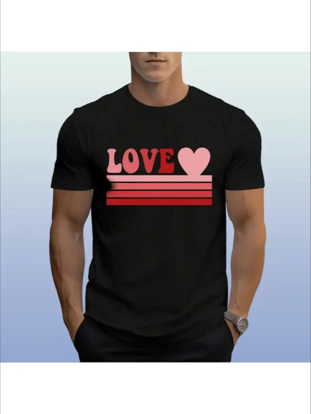 Love Valentine'S Day T-Shirt,   Couple T-Shirt, Couple Christmas, Fashion Casual T-Shirt, Short-Sleeved T-Shirt