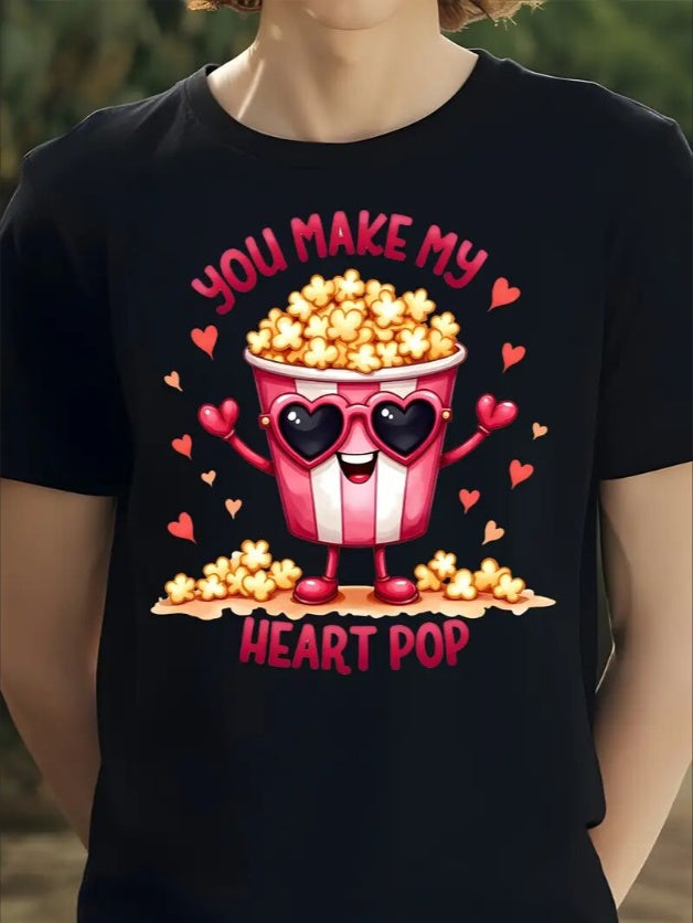 Love Valentine'S Day T-Shirt,   Couple T-Shirt, Couple Christmas, Fashion Casual T-Shirt, Short-Sleeved T-Shirt